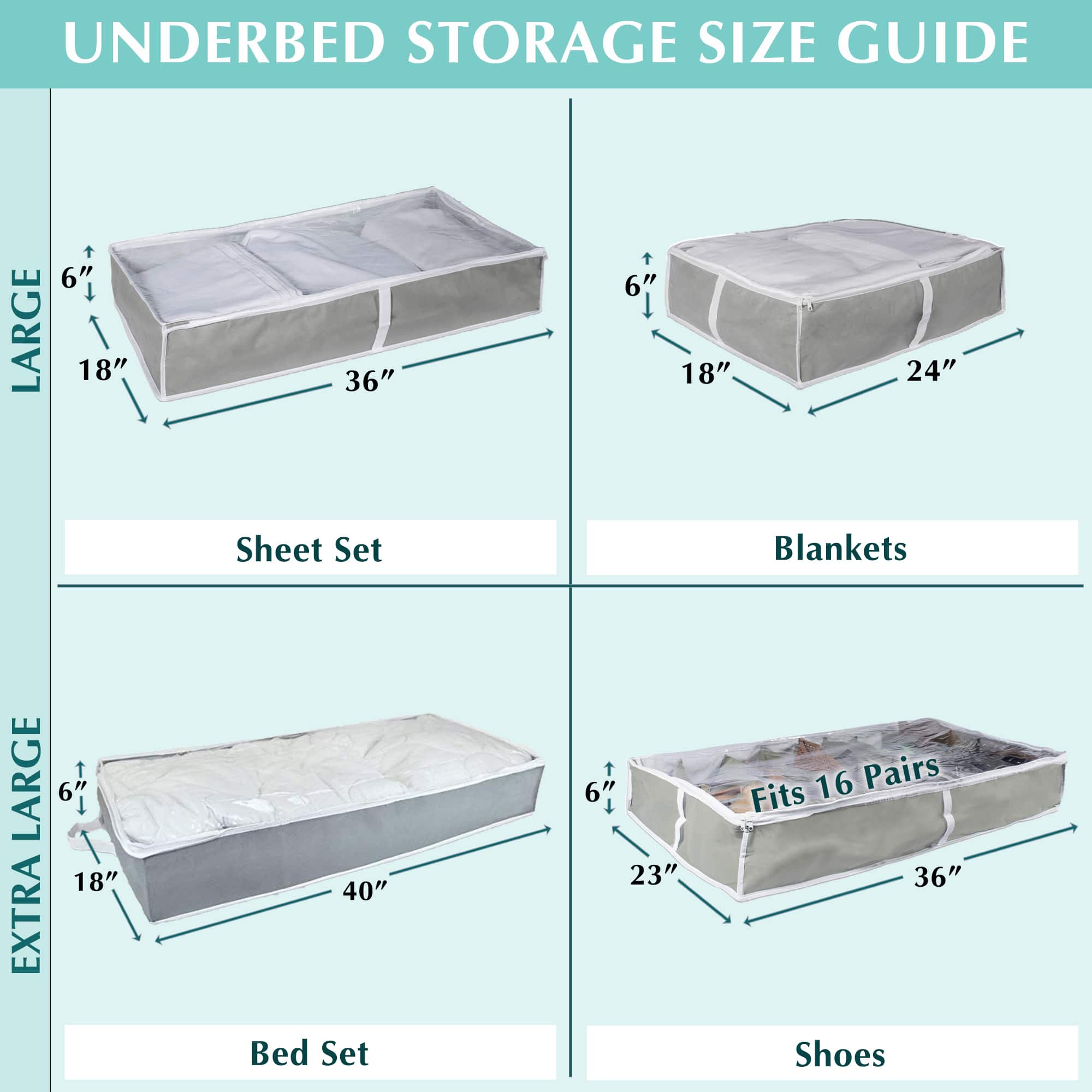 DII® Medium Damask Under-The-Bed Soft Storage Set, 2ct.